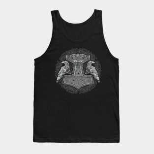 Viking Thors Raven Hammer Norse Mjolnir Pagan Knotwork Ravens Tank Top